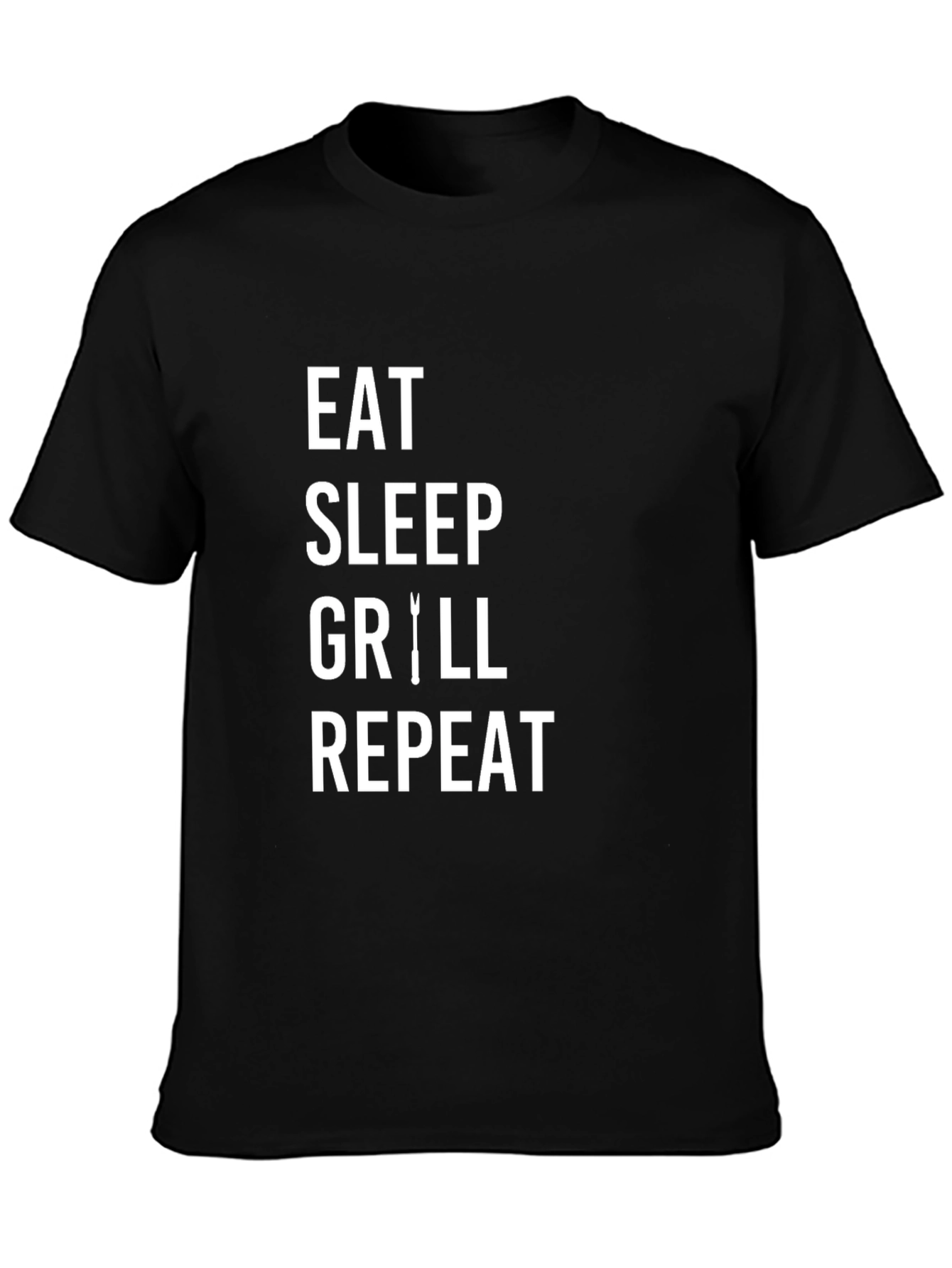 Eat Sleep Grill Repeat Mens Black T-Shirt