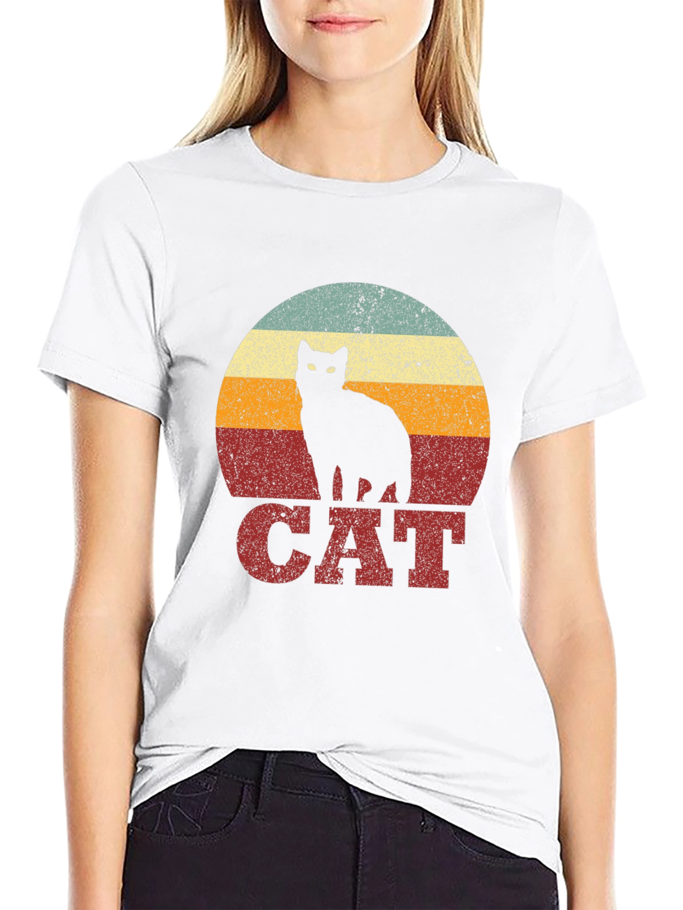 Retro Cat Graphic T-Shirt
