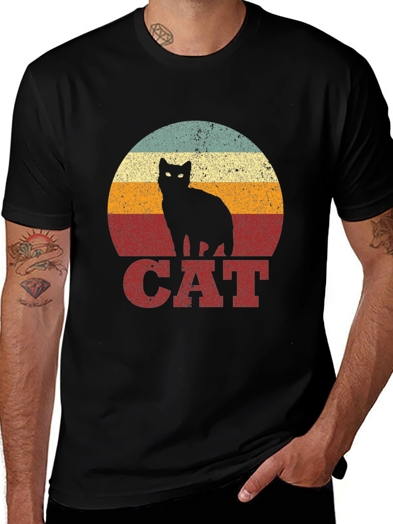 Retro Cat Graphic T-Shirt