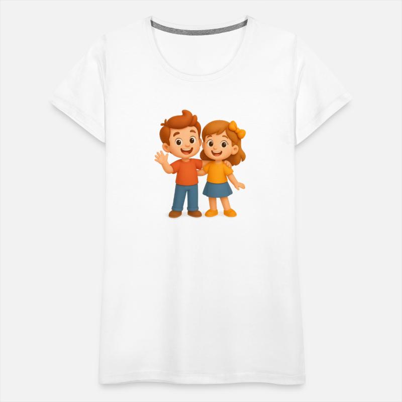 Adorable Cartoon Twins Design