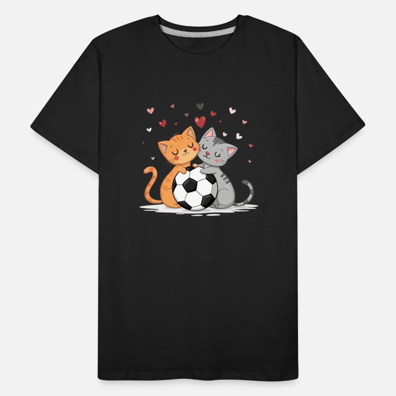 Adorable Cats with Soccer Ball on Valentine's Day