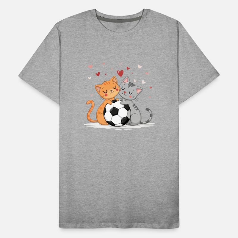 Adorable Cats with Soccer Ball on Valentine's Day