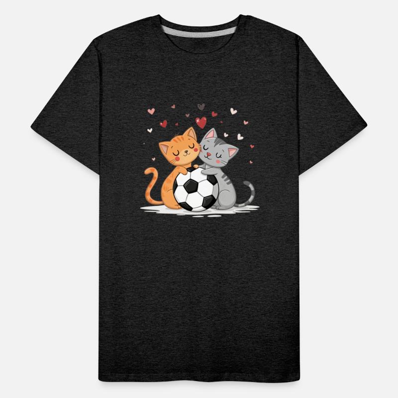 Adorable Cats with Soccer Ball on Valentine's Day