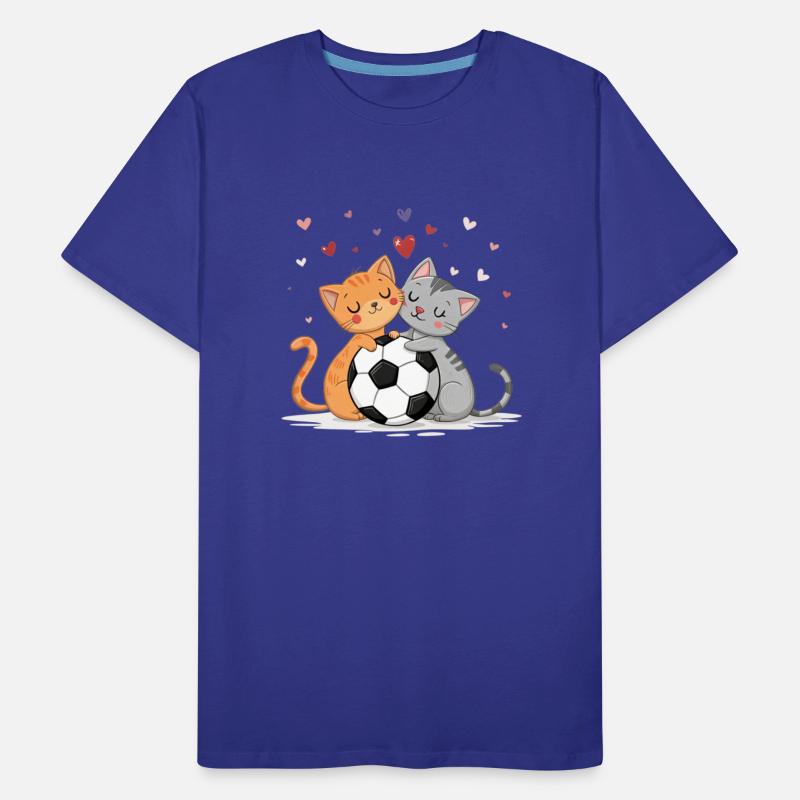 Adorable Cats with Soccer Ball on Valentine's Day