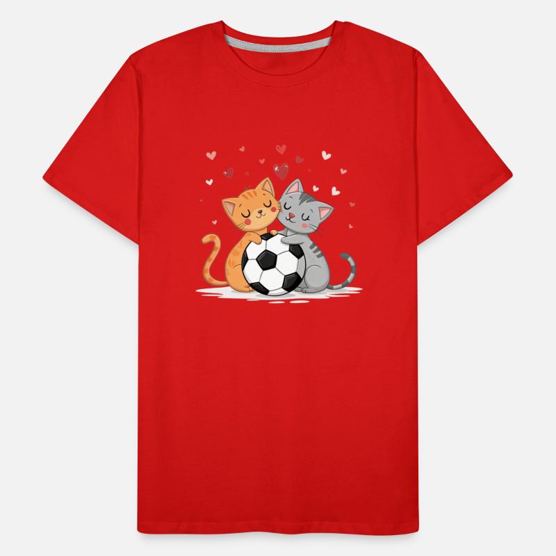Adorable Cats with Soccer Ball on Valentine's Day