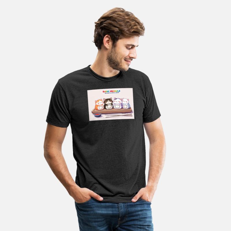 Adorable Sushi Cat Quartet Illustration