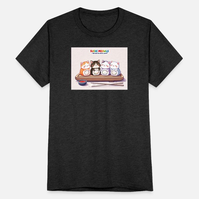 Adorable Sushi Cat Quartet Illustration