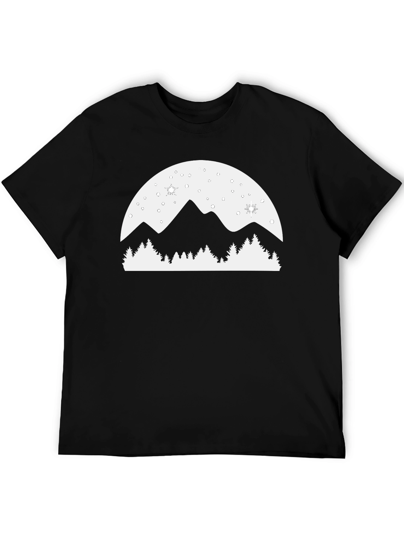 Mountain Scene Graphic Tee - Black