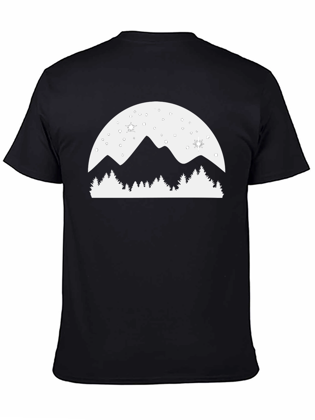 Mountain Scene Graphic Tee - Black