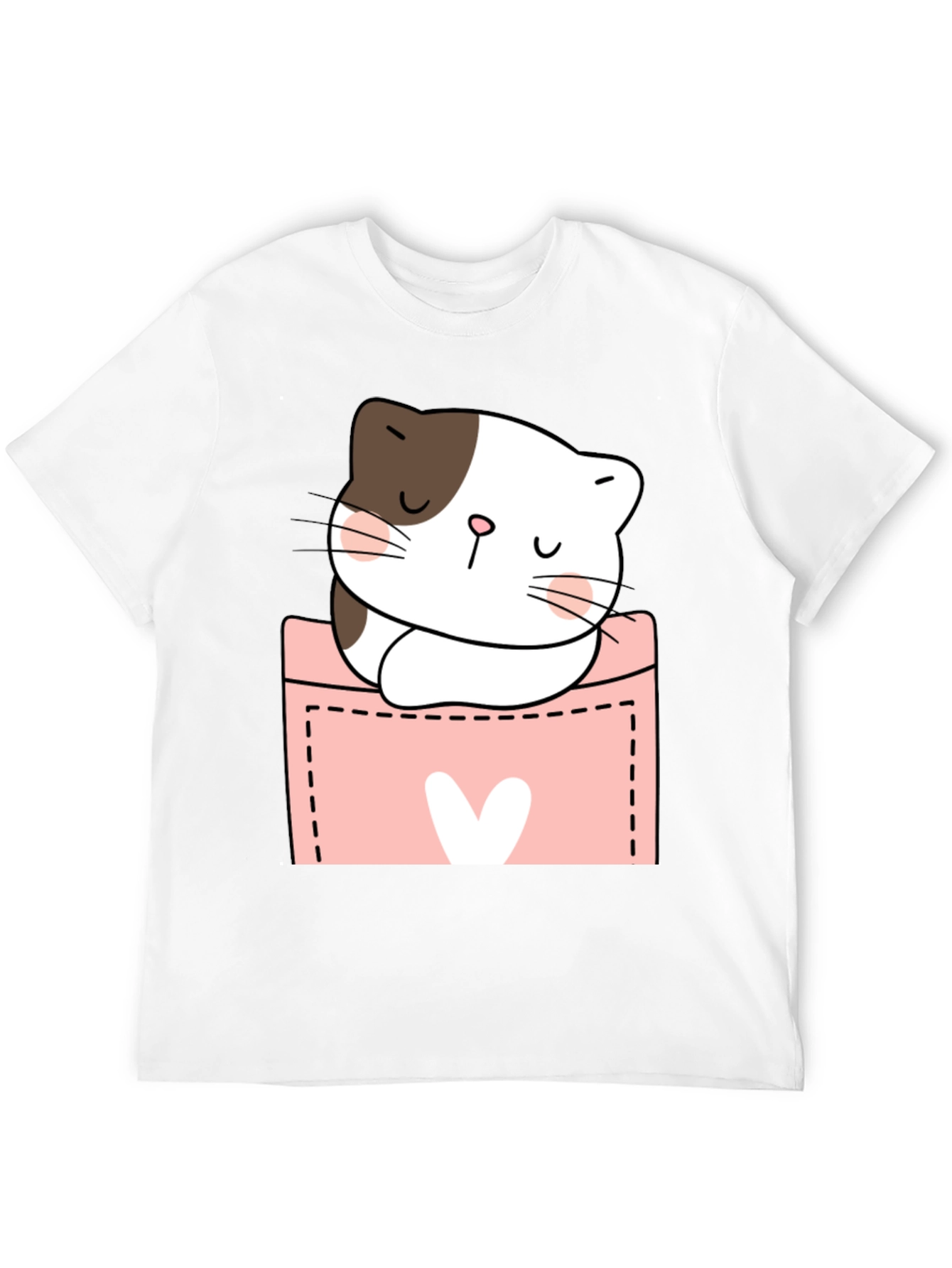 Cute Cat Pocket T-Shirt - Kawaii Kitten Tee