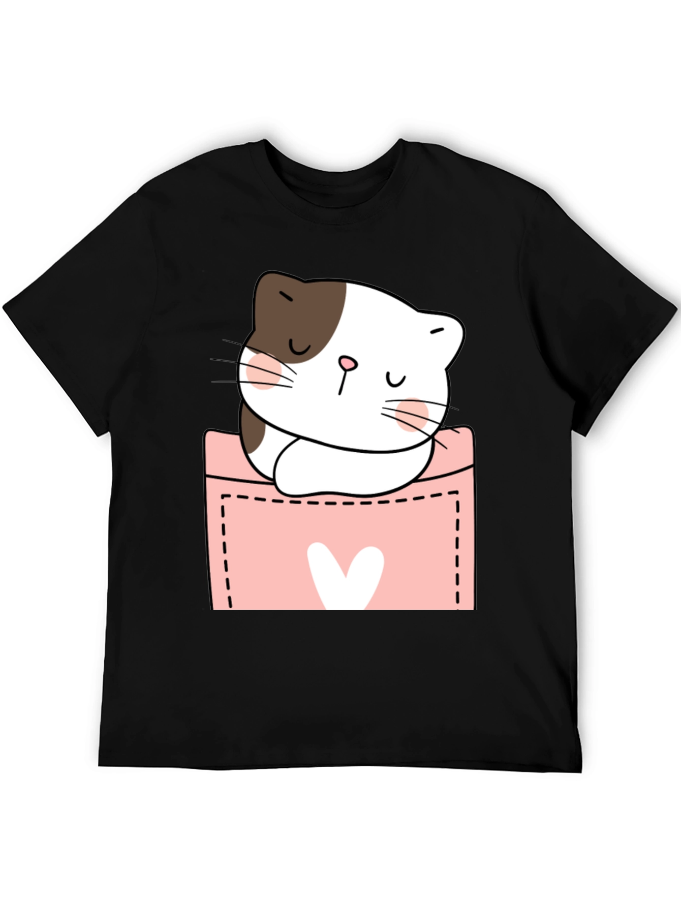 Cute Cat Pocket T-Shirt - Kawaii Kitten Tee