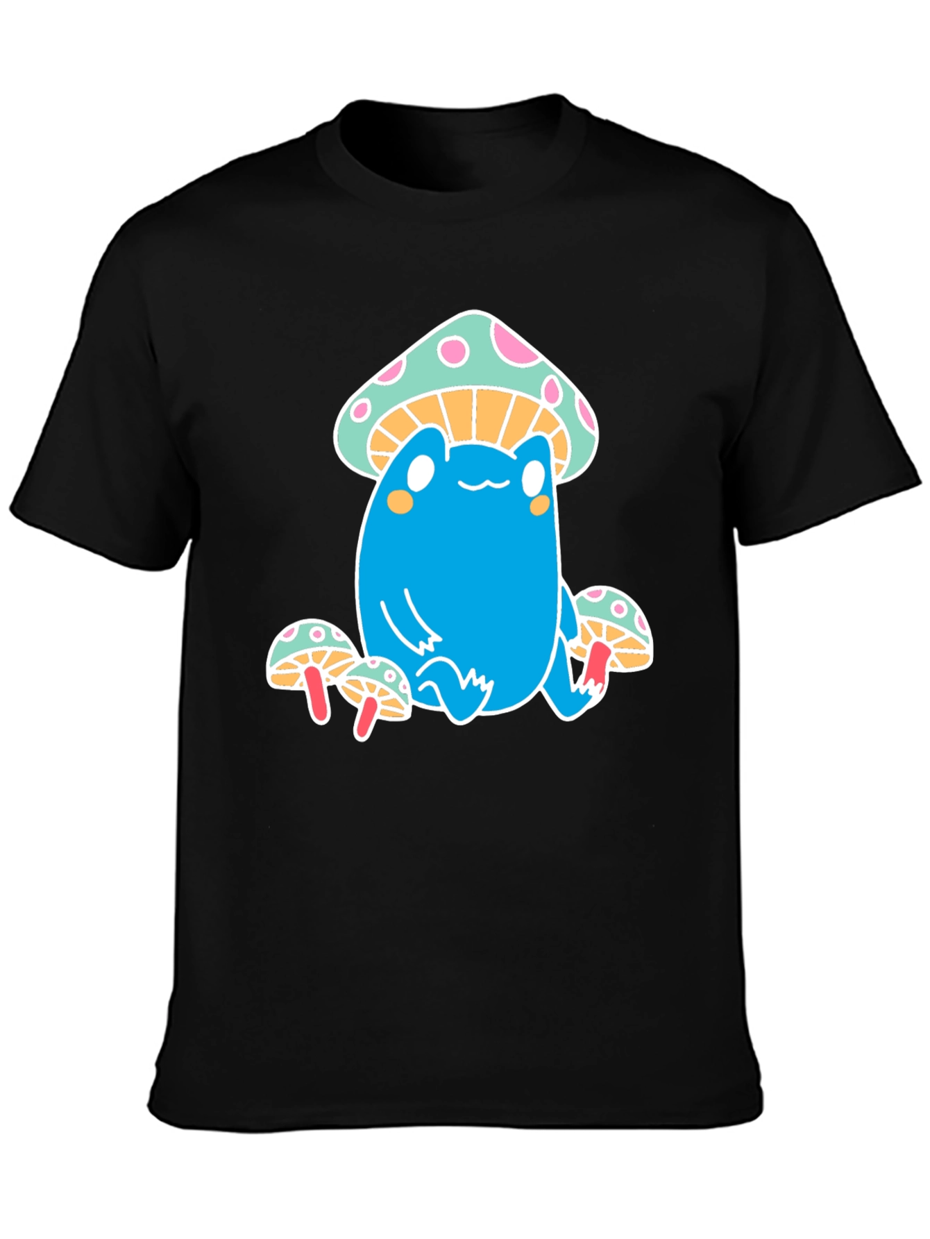 Frog on Mushroom Graphic Tee - Whimsical & Fun