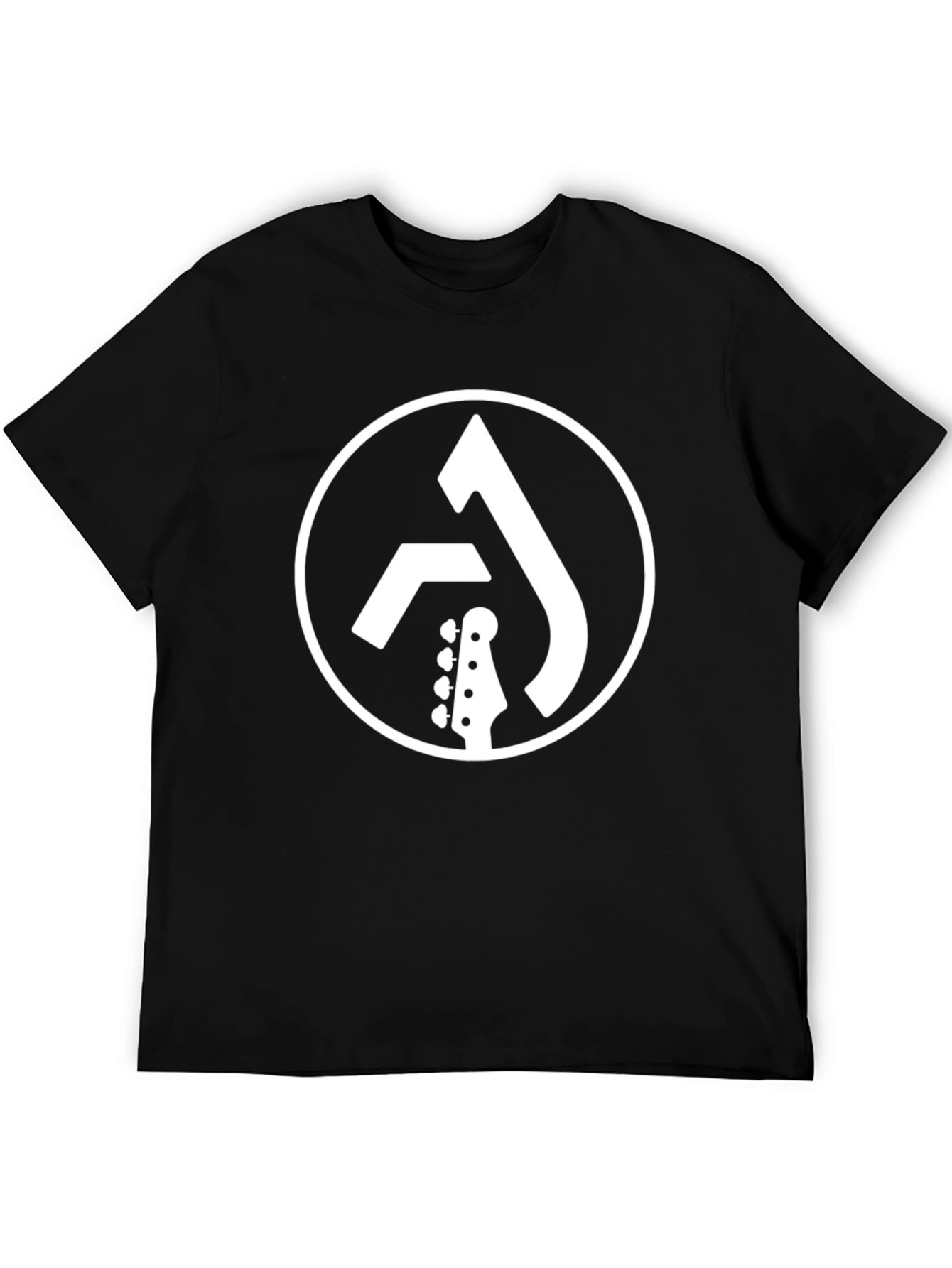Guitar Logo Black Tee - Cool Music Shirt