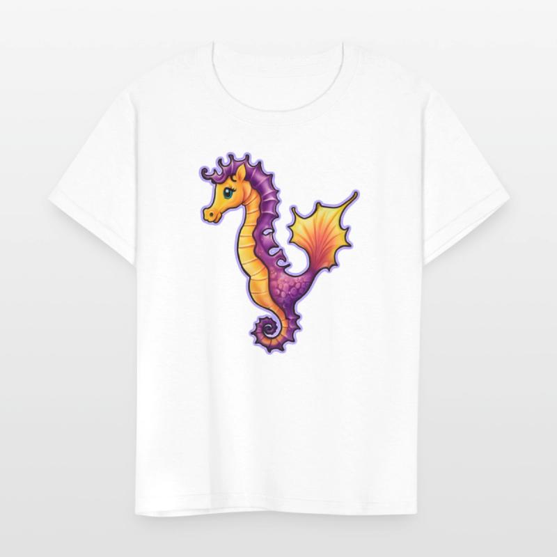 AI Airbrushed Seahorse Ocean Cartoon