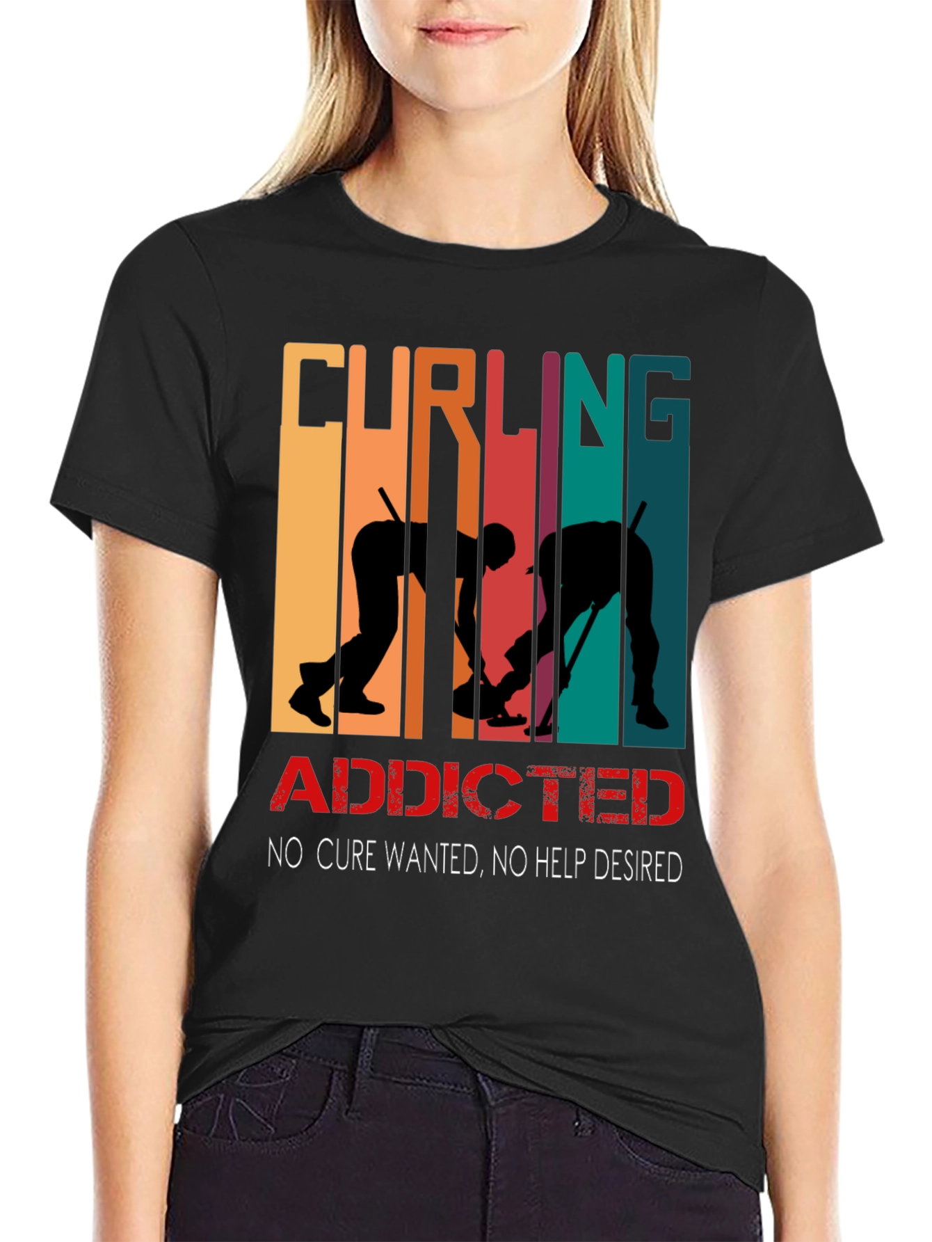 Curling Addicted T-Shirt - No Cure Wanted