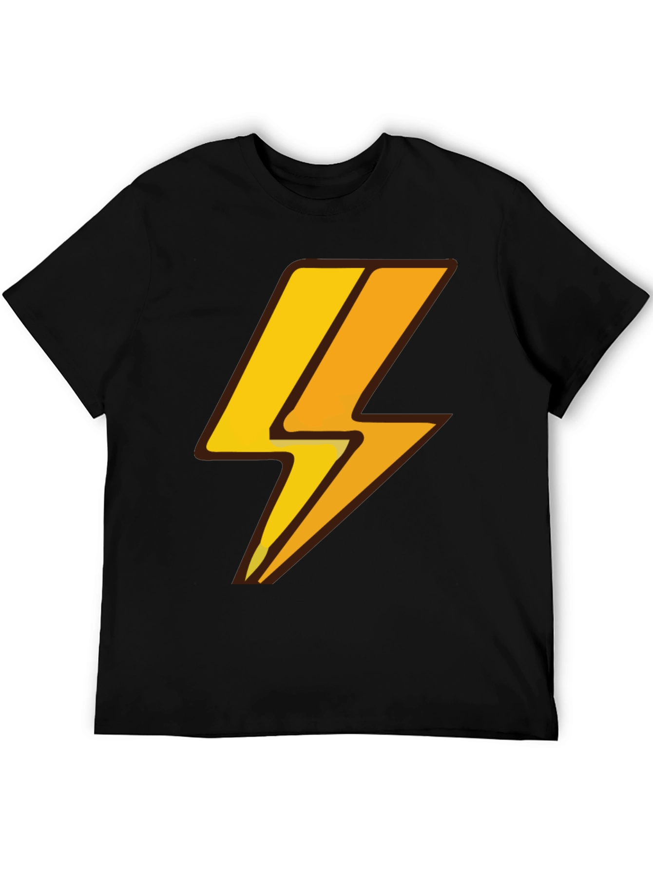 Lightning Bolt Graphic Tee - Black Cotton T-Shirt