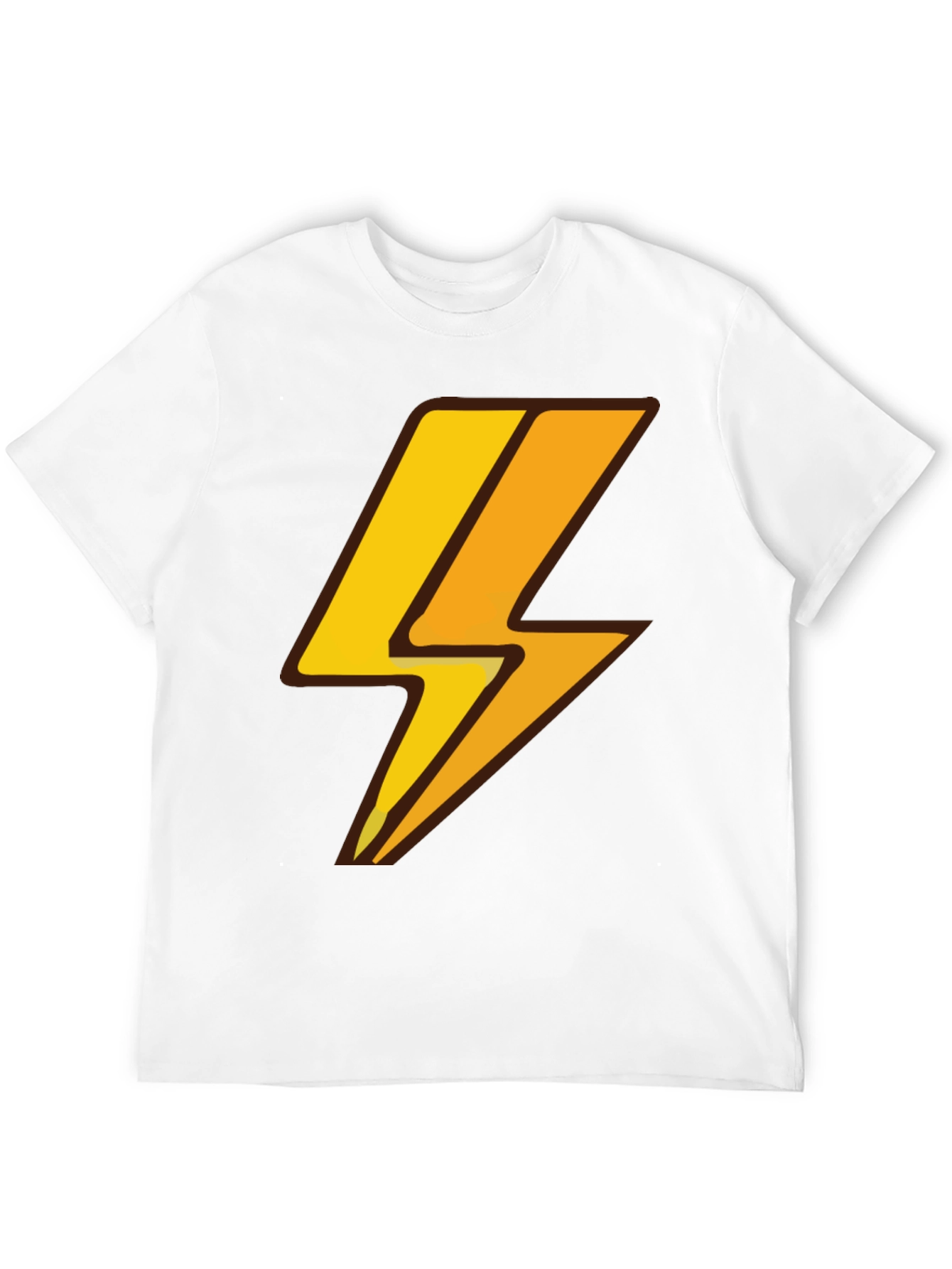Lightning Bolt Graphic Tee - Black Cotton T-Shirt