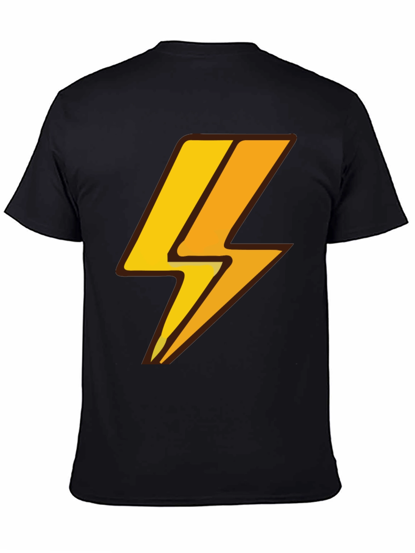 Lightning Bolt Graphic Tee - Black Cotton T-Shirt