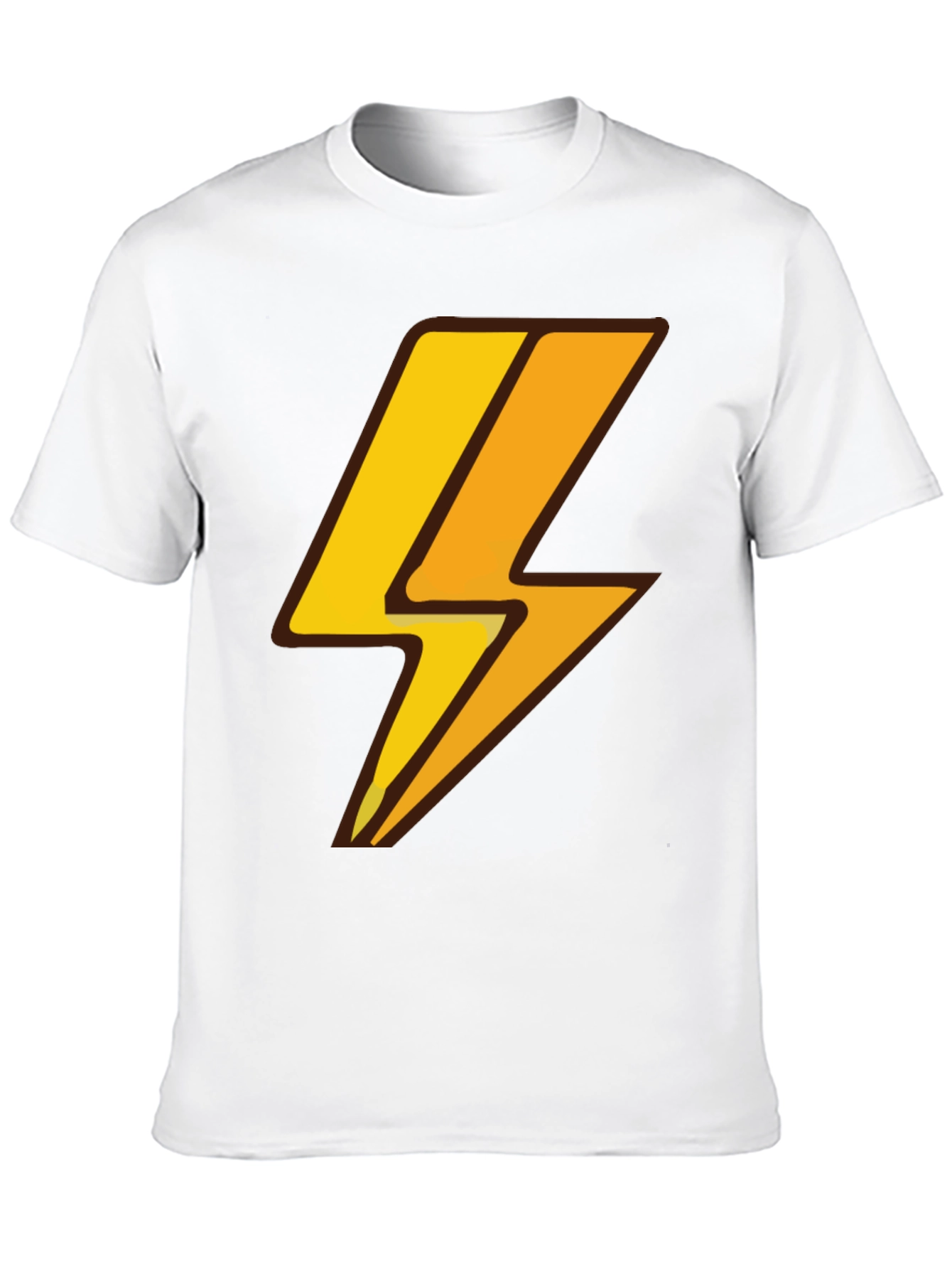 Lightning Bolt Graphic Tee - Black Cotton T-Shirt