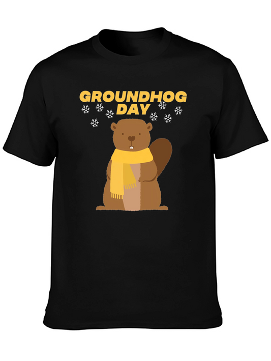 Groundhog Day T-Shirt - Cute Cartoon Woodchuck