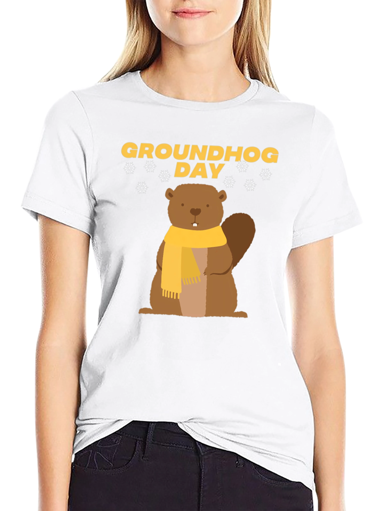 Groundhog Day T-Shirt - Cute Cartoon Woodchuck