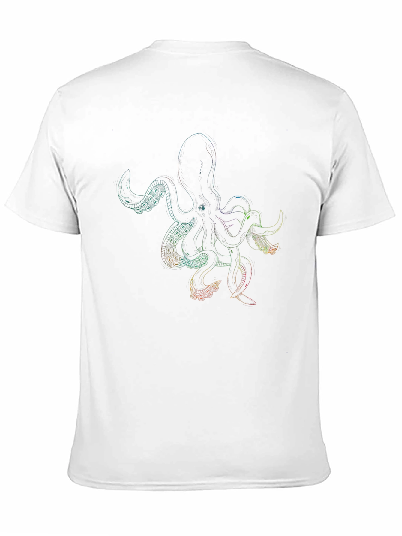 Rainbow Octopus Graphic Black T-Shirt