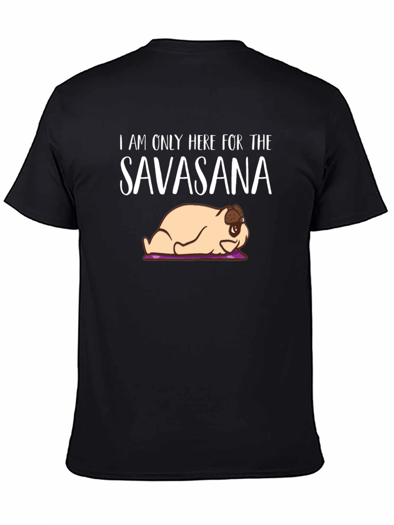 Savasana Pug T-Shirt - Relaxed Yoga Tee