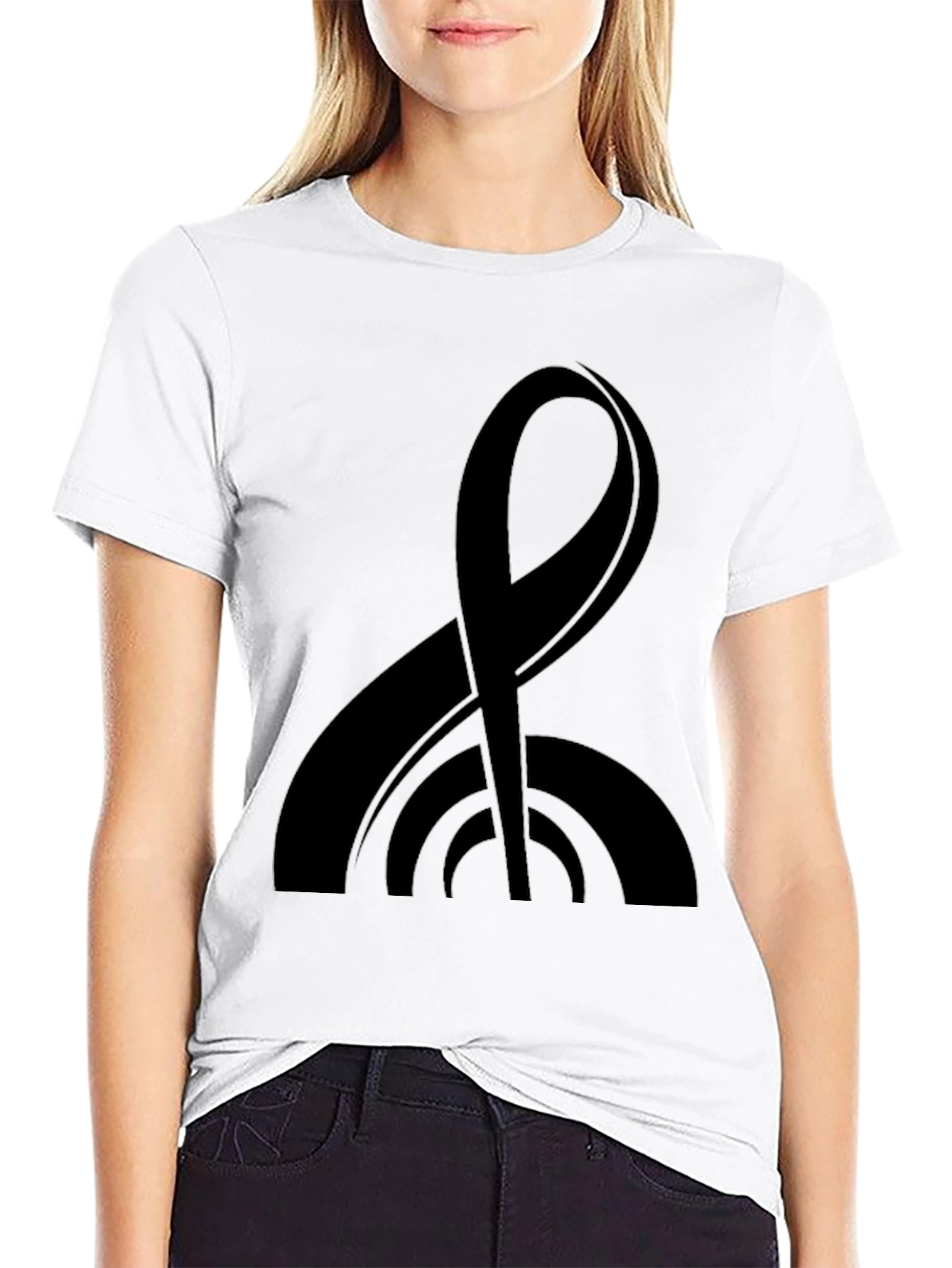 Modern Black Tee with Abstract Graphic
