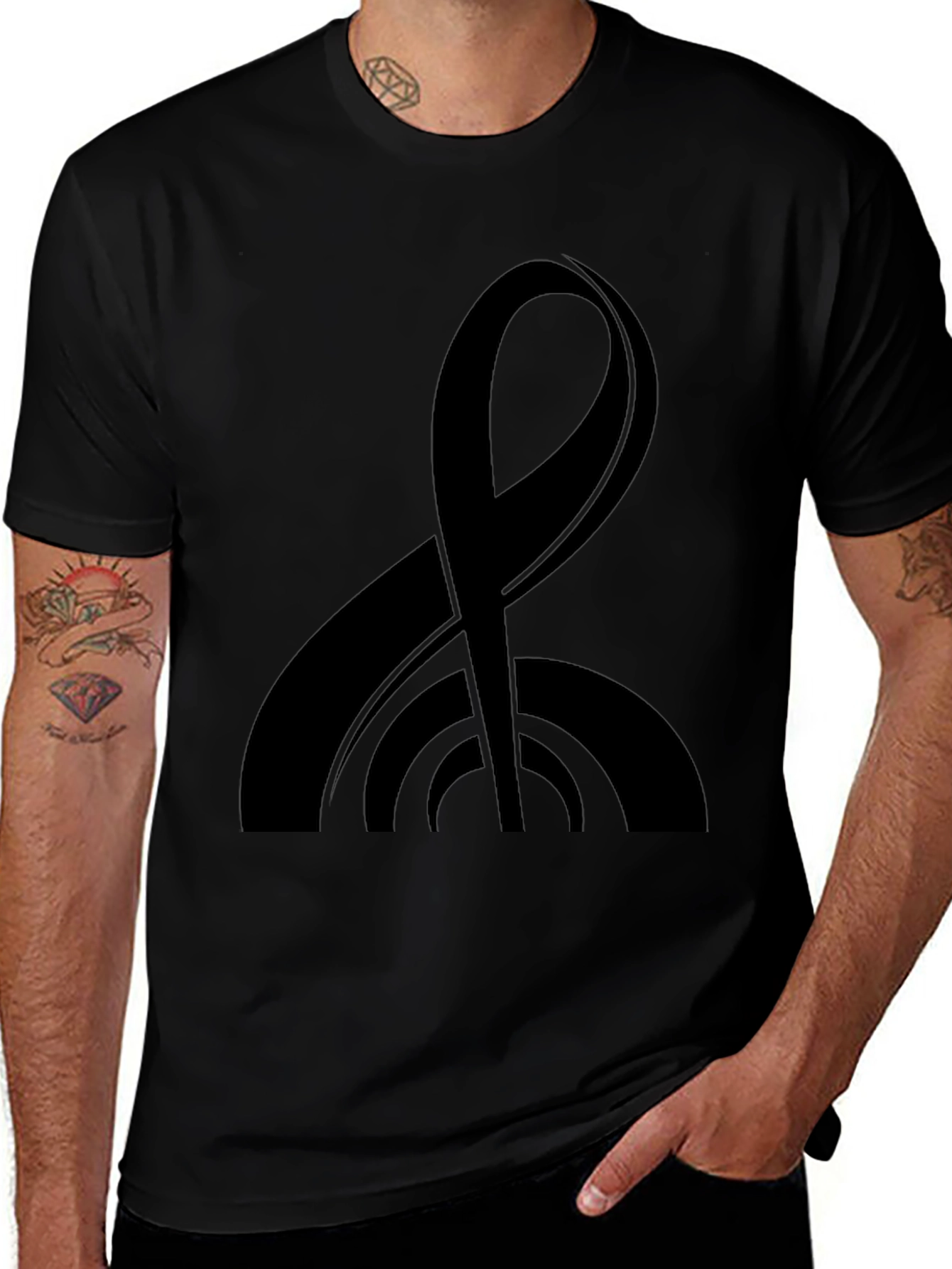 Modern Black Tee with Abstract Graphic