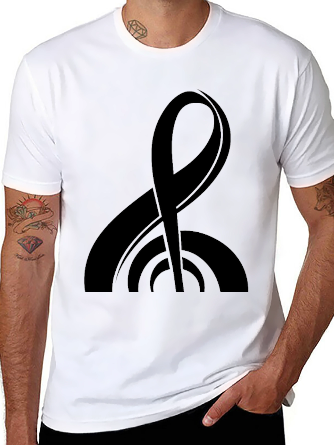 Modern Black Tee with Abstract Graphic