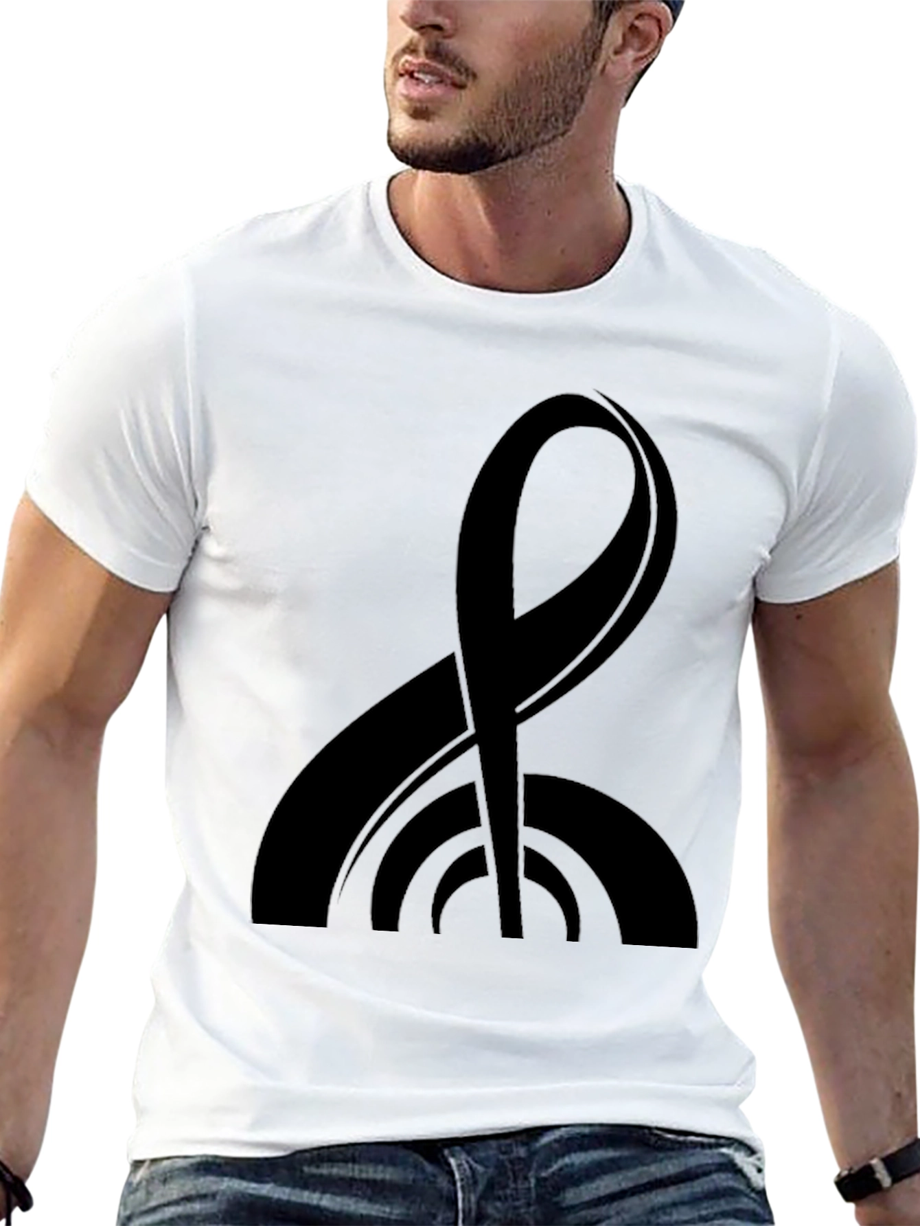 Modern Black Tee with Abstract Graphic