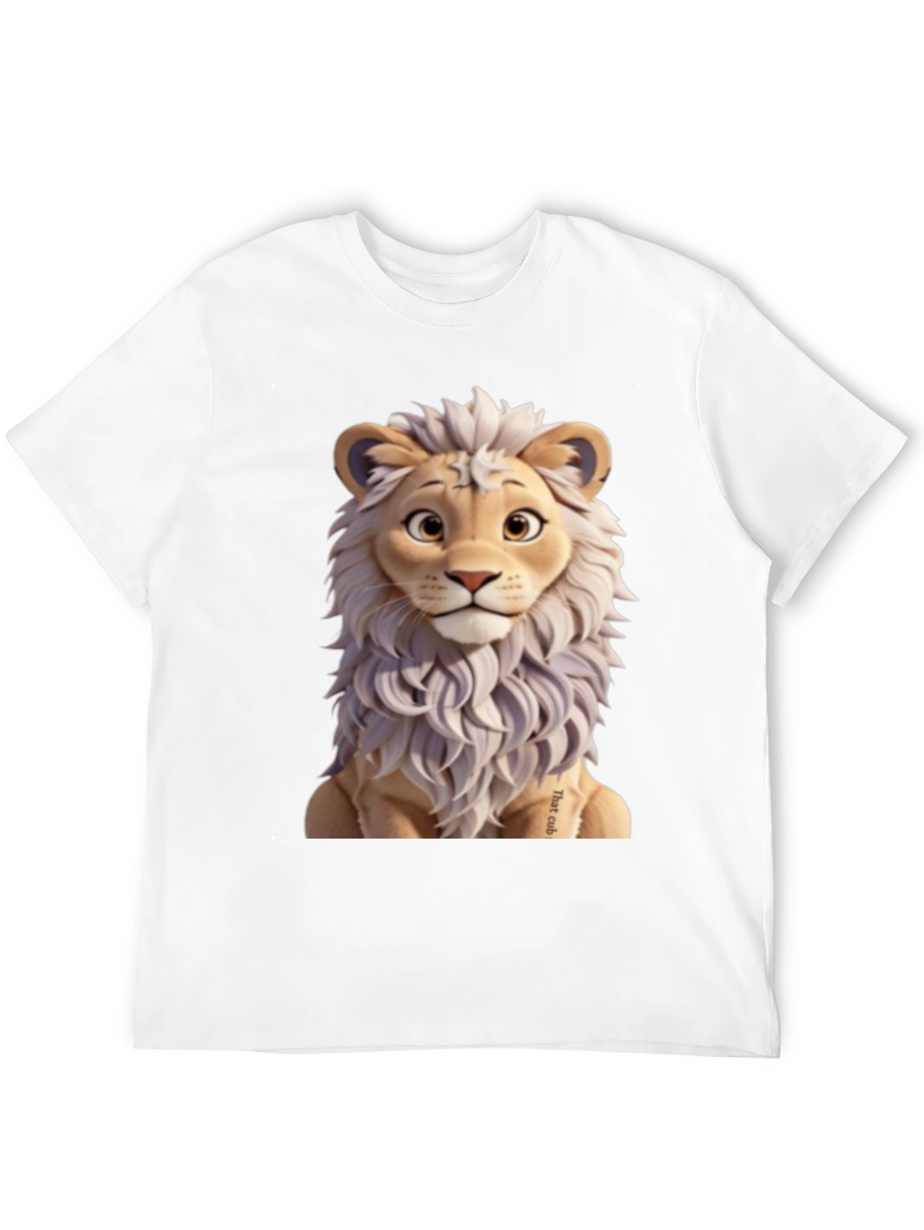 Cartoon Lion Graphic Tee - Black