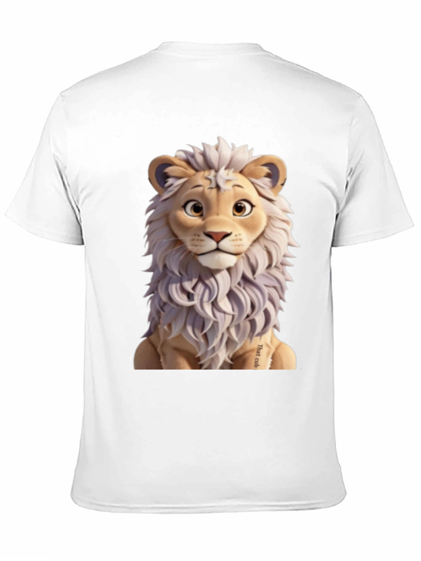 Cartoon Lion Graphic Tee - Black