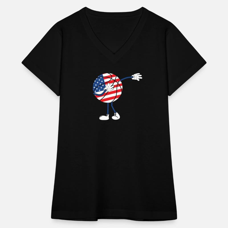 America USA Flag 4th Of July Basketball Player