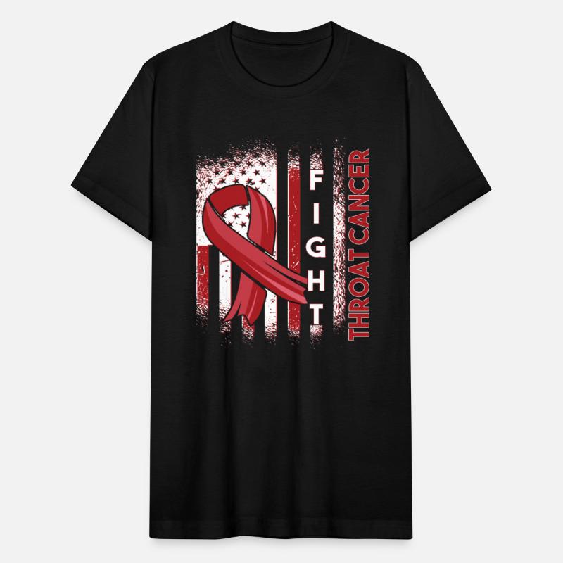 American Flag Awareness Ribbon Fight Throat Cancer