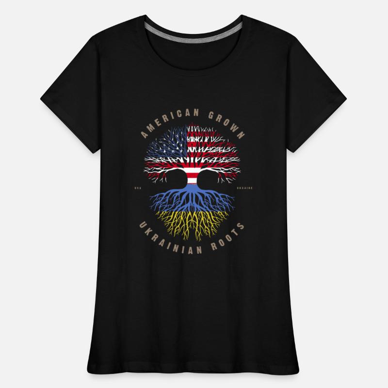 American Grown Ukrainian Roots Ukraine Flag