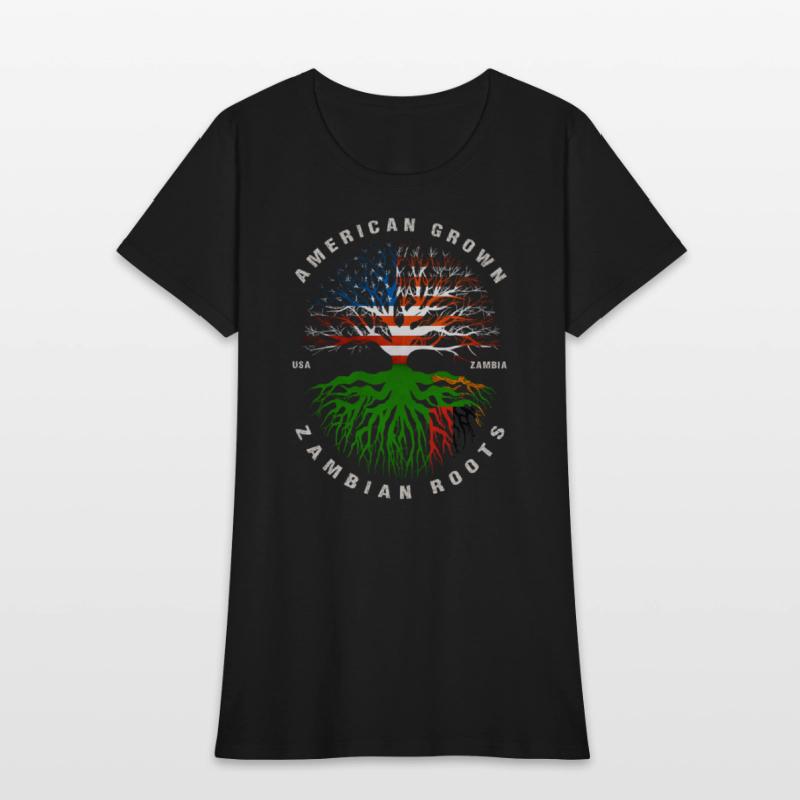 American Grown Zambian Roots Zambia Flag