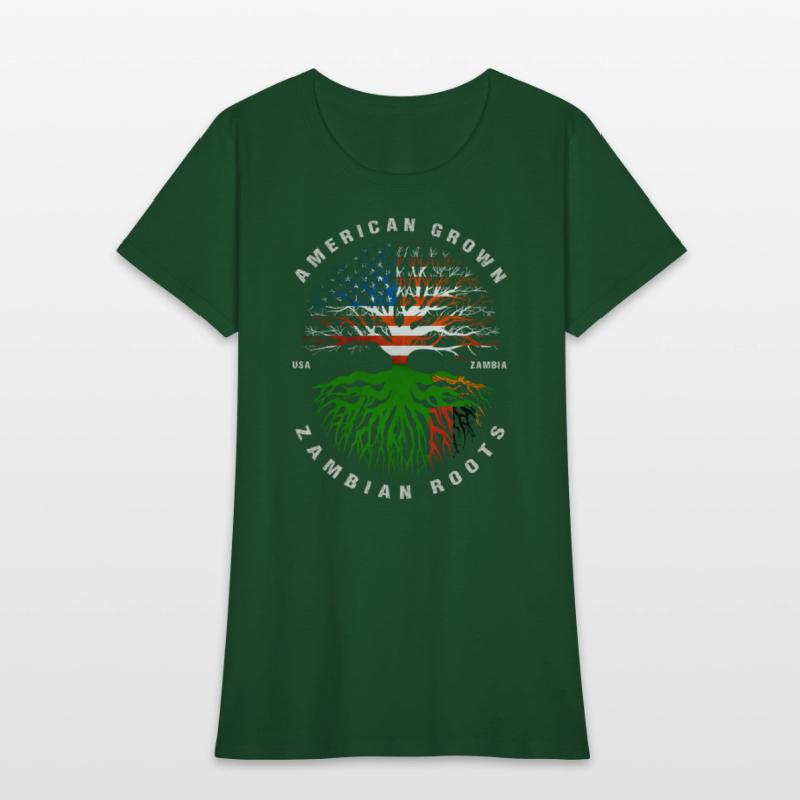 American Grown Zambian Roots Zambia Flag