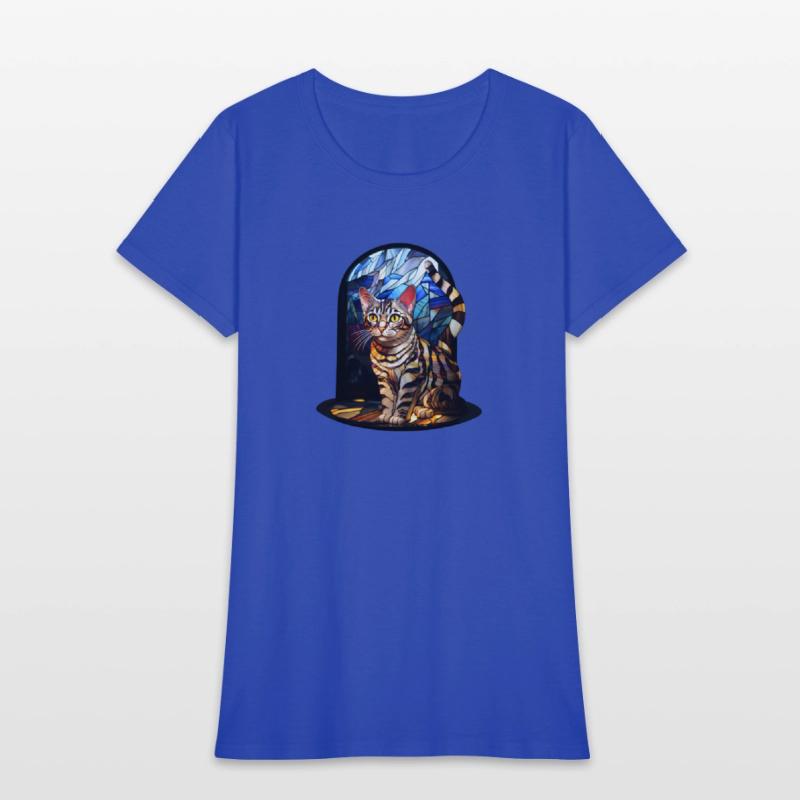 American Shorthair cat in stained glass