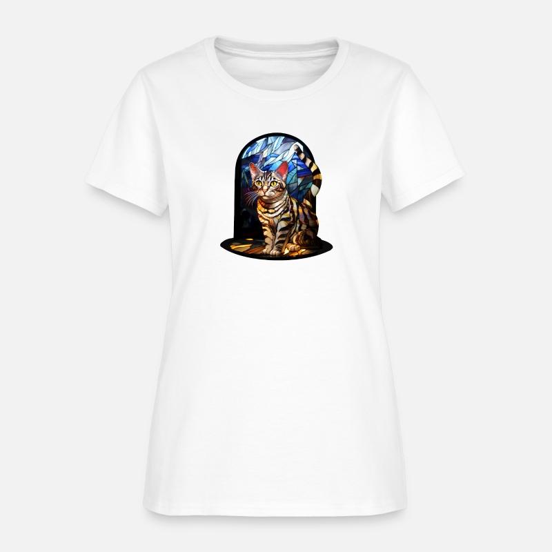 American Shorthair cat in stained glass