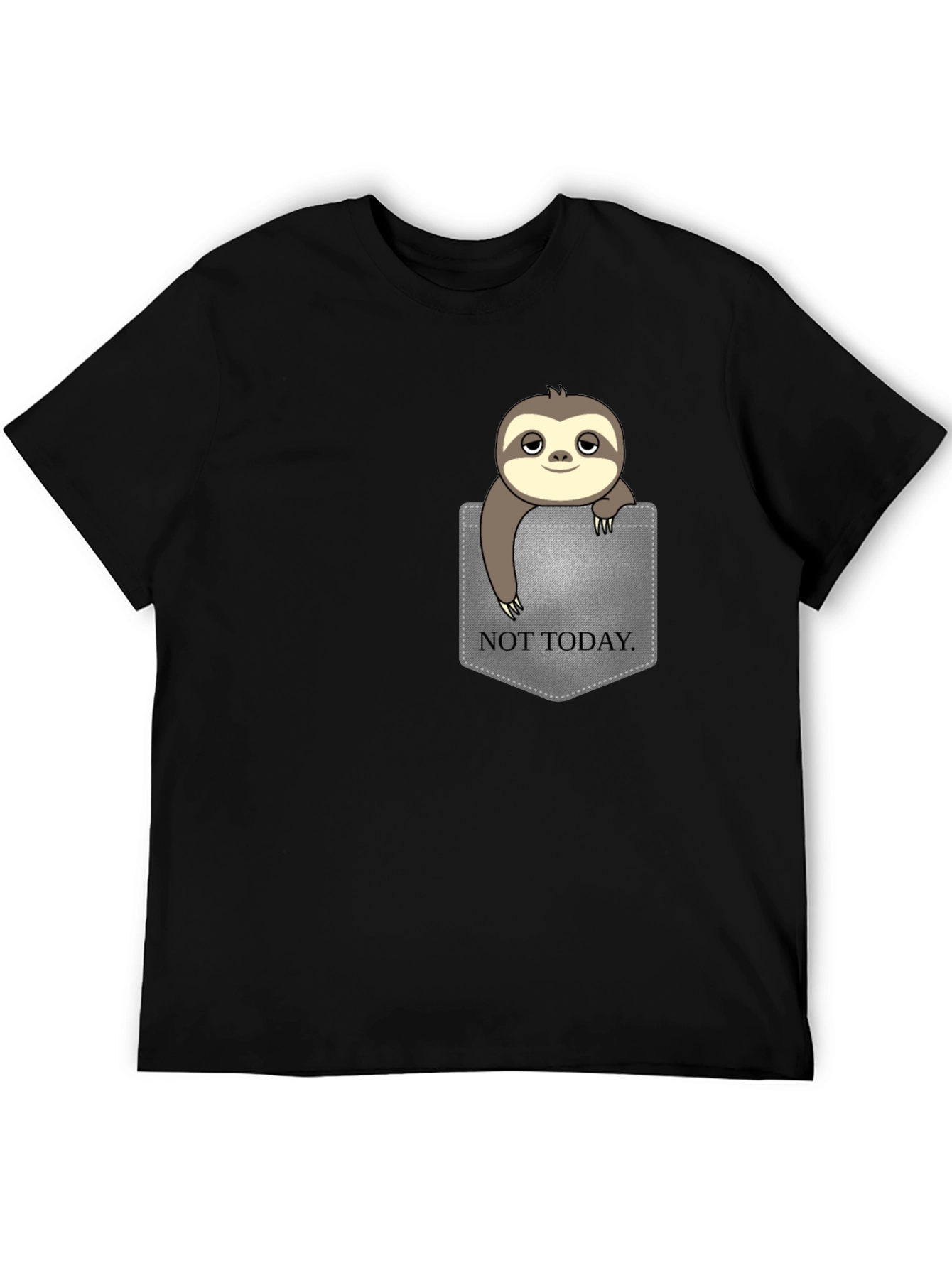 Sloth Not Today Pocket T-Shirt - Relaxed Funny Tee