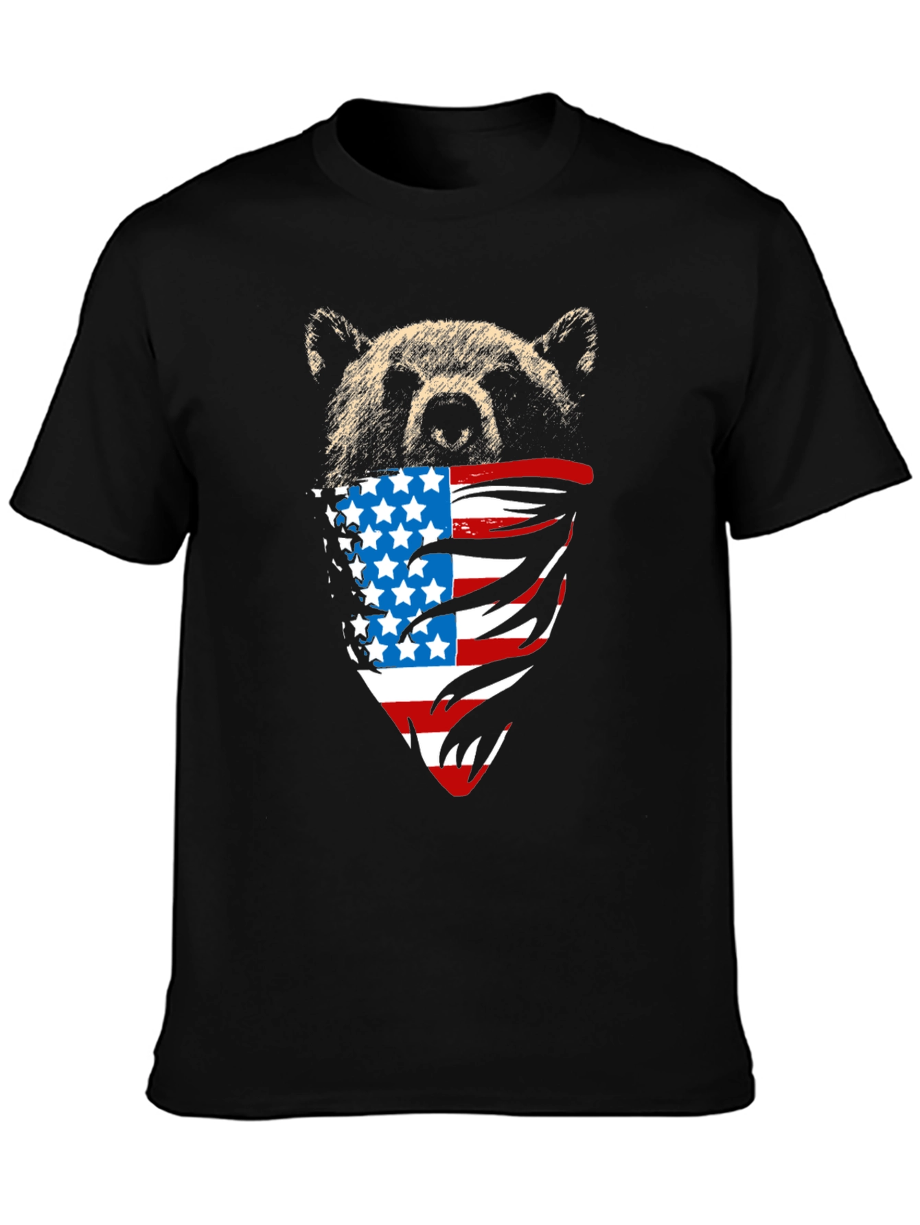 Bear American Flag Graphic Tee