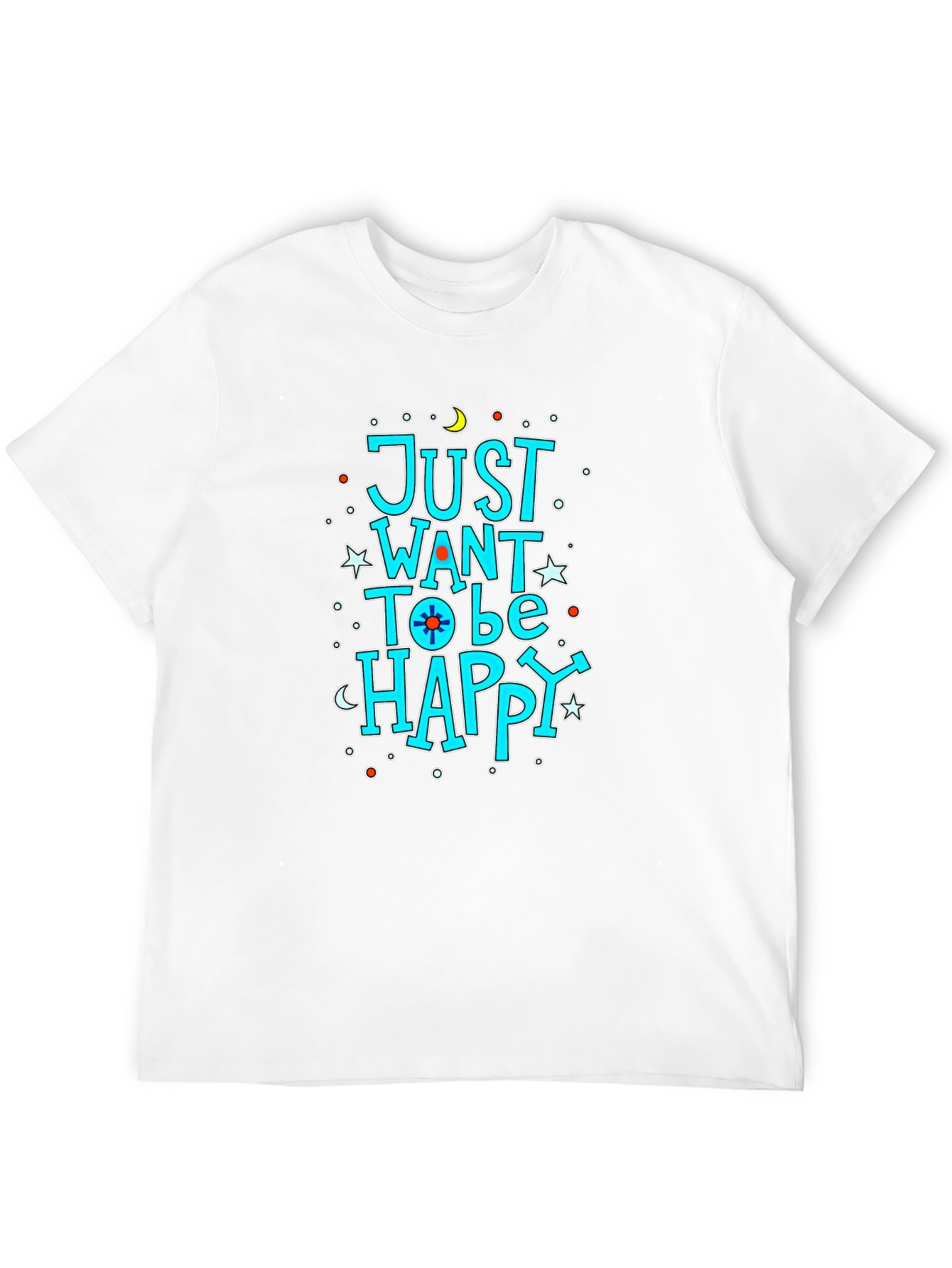 Just Want to be Happy Graphic T-Shirt - Black