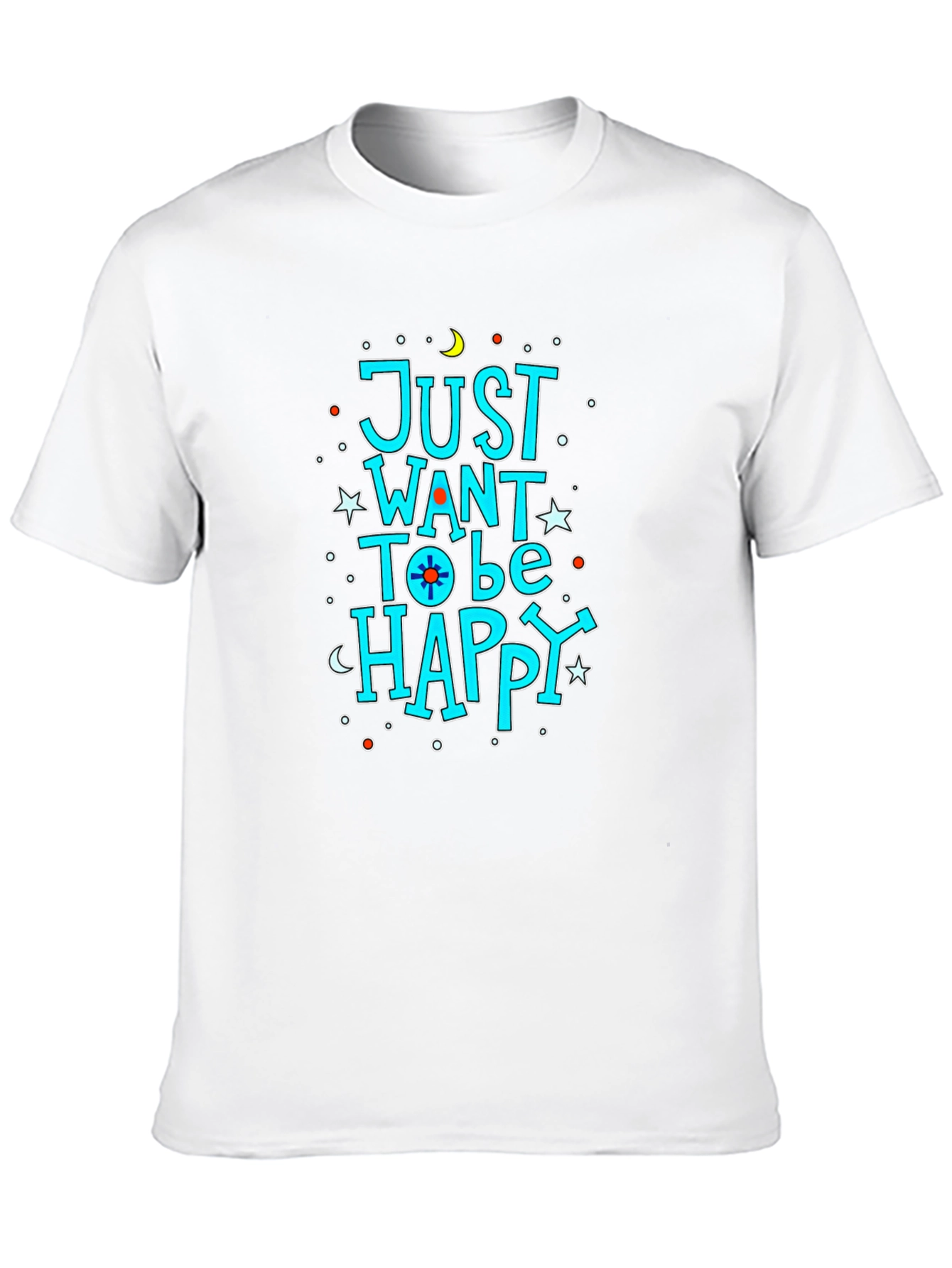 Just Want to be Happy Graphic T-Shirt - Black