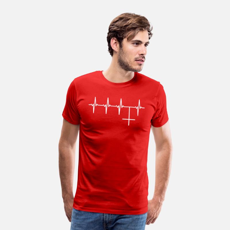 Antichrist Heartbeat Shirt with Upside Down Cross