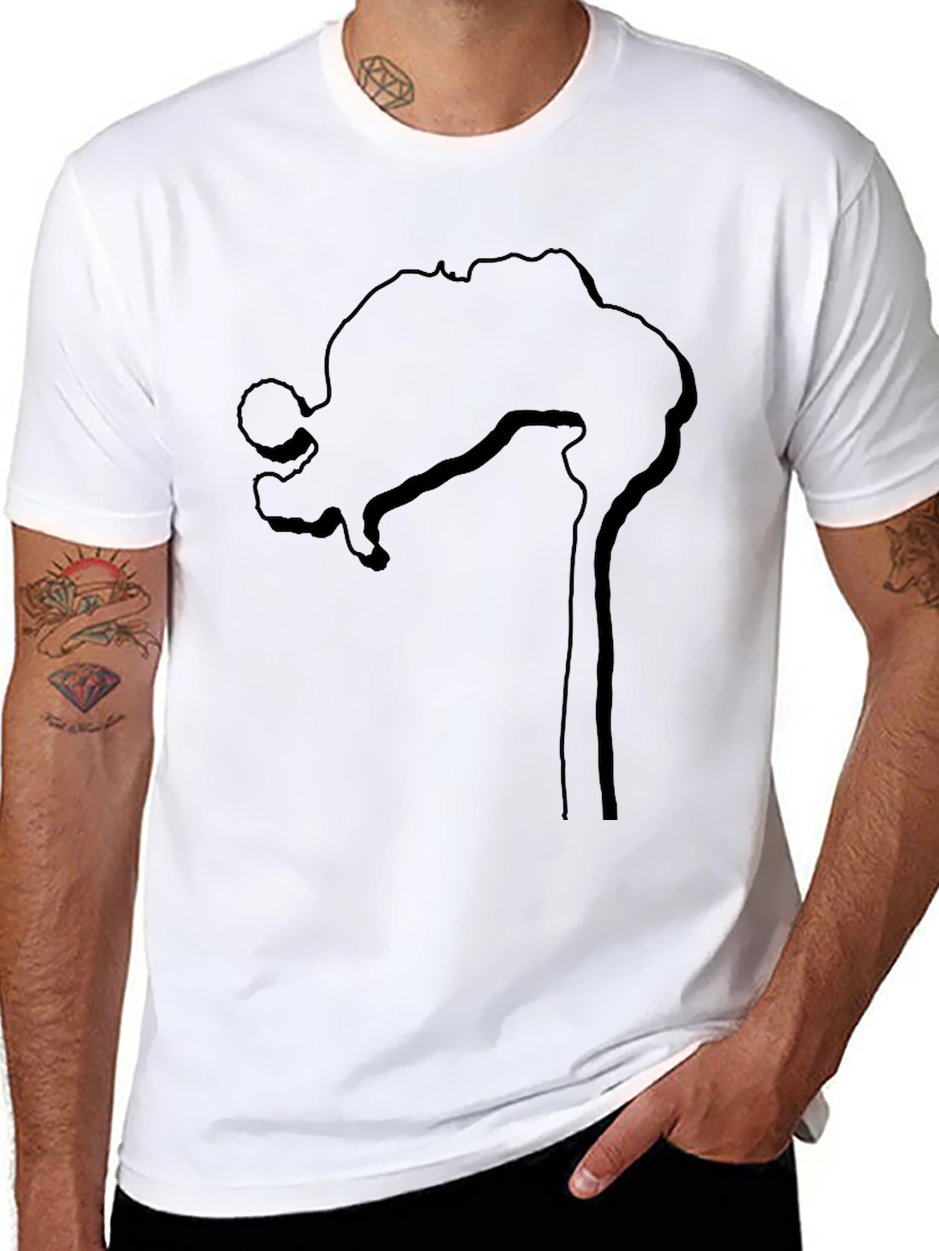 Abstract Silhouette Black T-Shirt