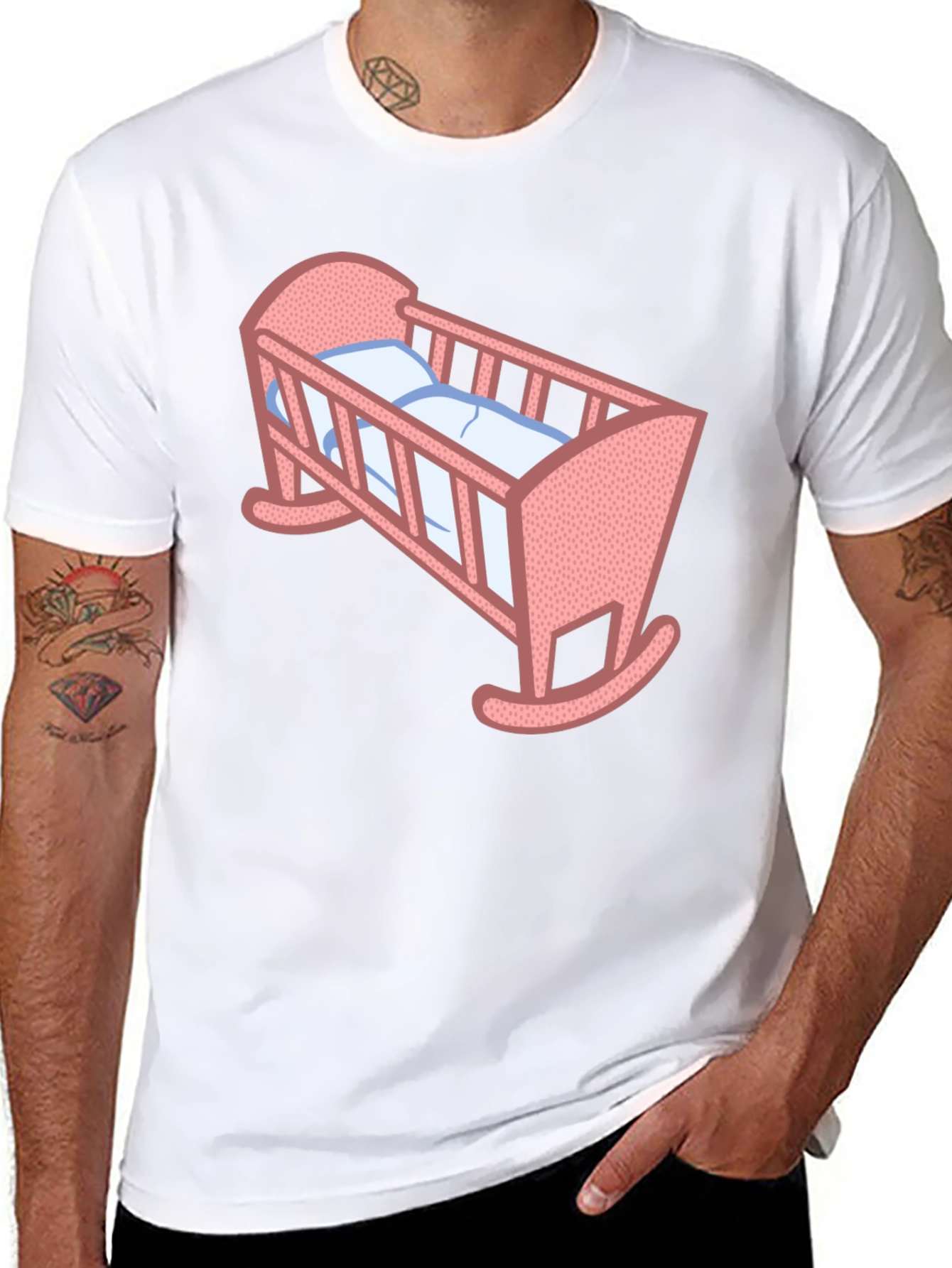 Baby Crib Graphic T-Shirt - Cute Parent Tee