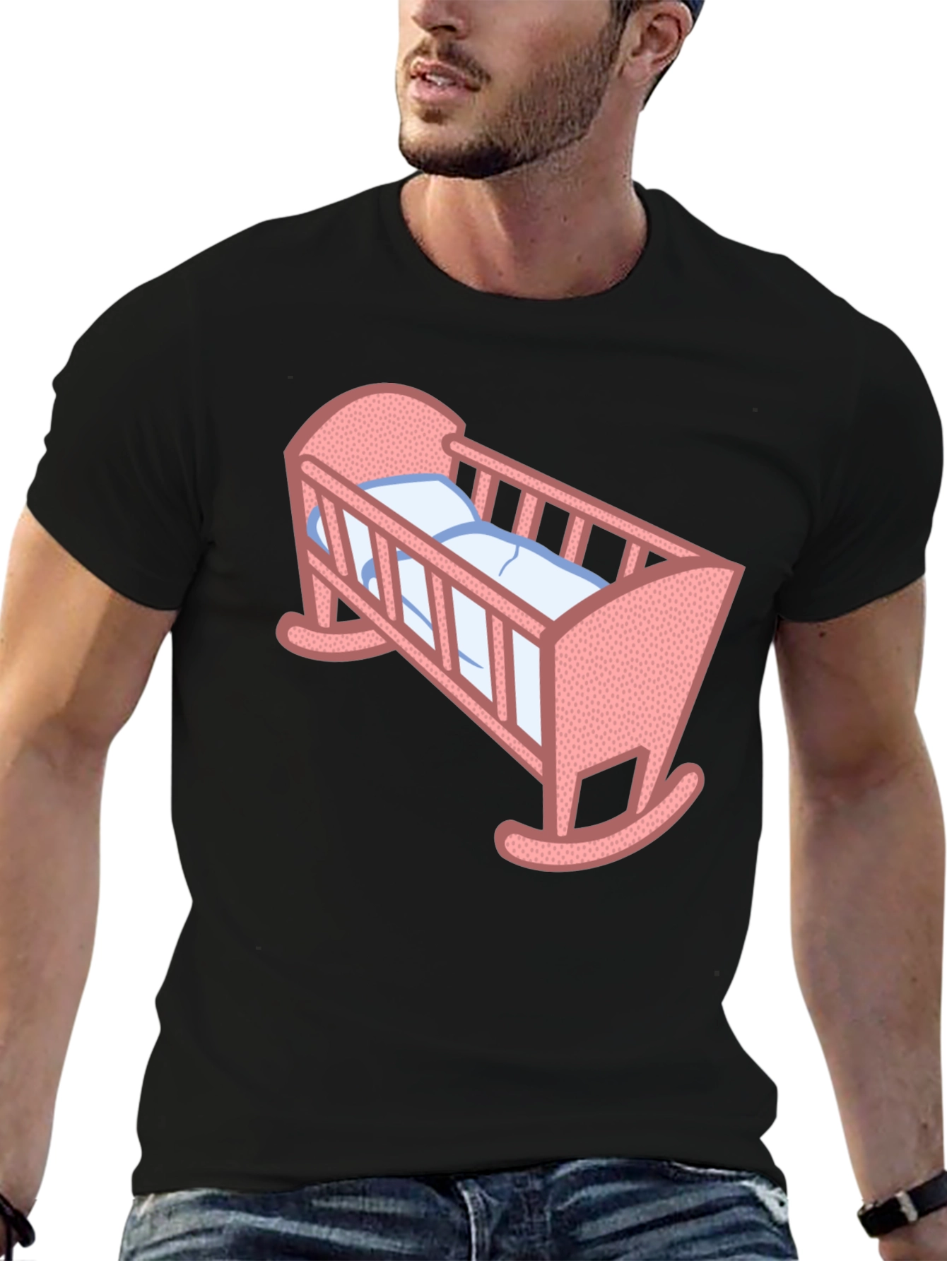Baby Crib Graphic T-Shirt - Cute Parent Tee