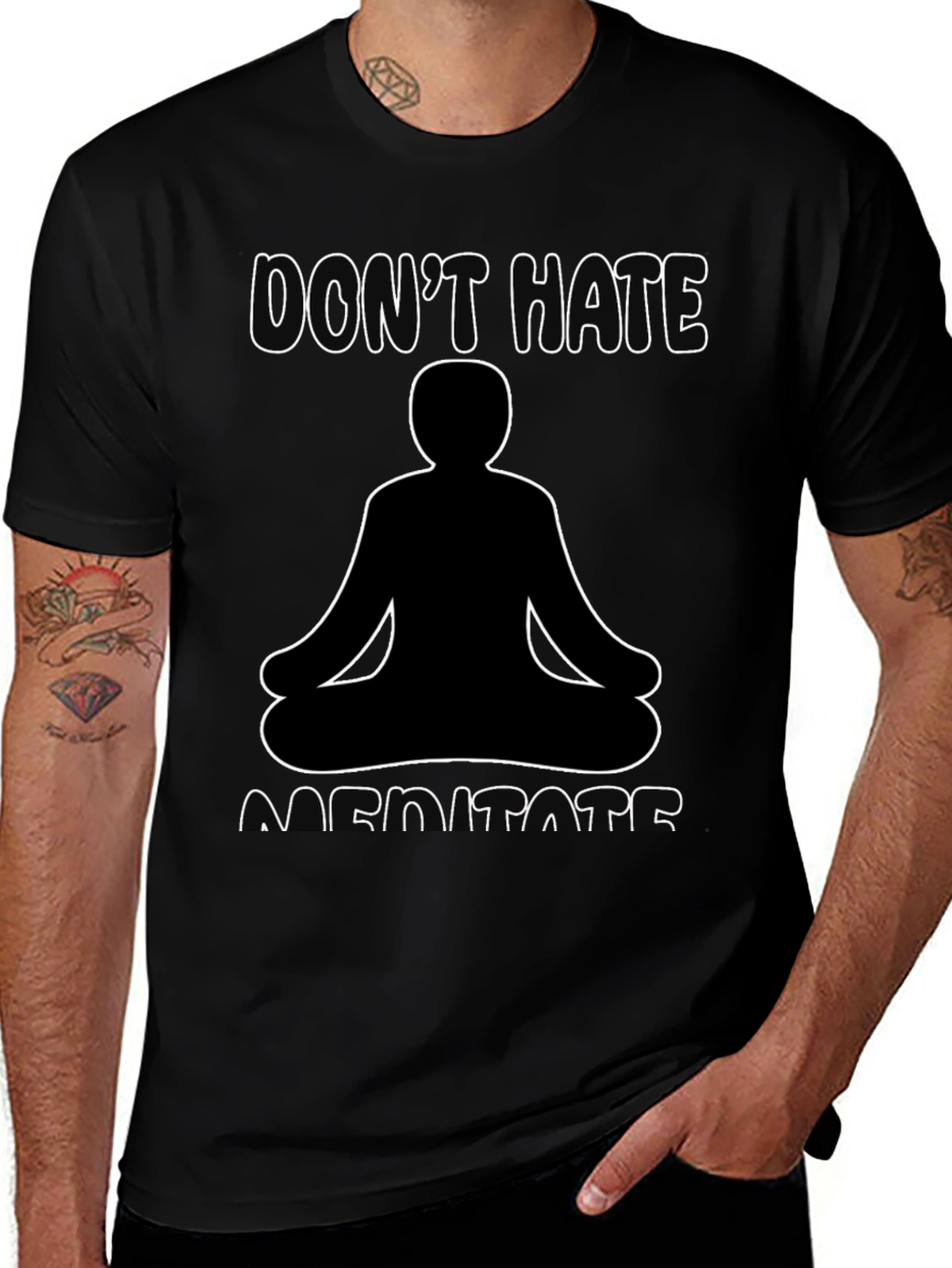 Dont Hate Meditate T-Shirt Black