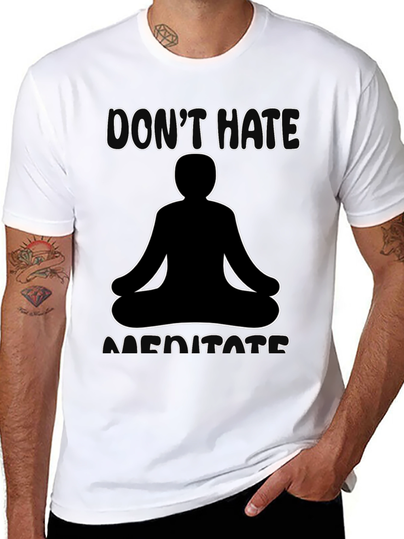 Dont Hate Meditate T-Shirt Black